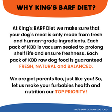 Load image into Gallery viewer, King's BARF Diet - Beef Raw Dog Food